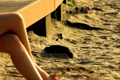 砂浜の裸足